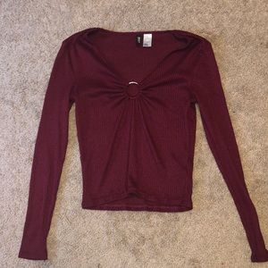 Long Sleeve Maroon Top